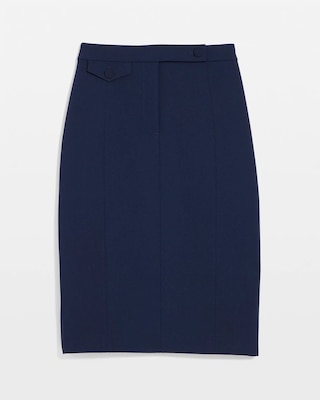 Luxe Stretch Extended Tab Pencil Skirt click to view larger image.