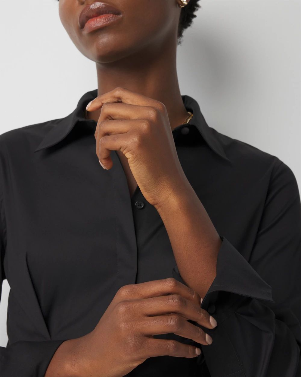 Tapered Waist Poplin Shirt