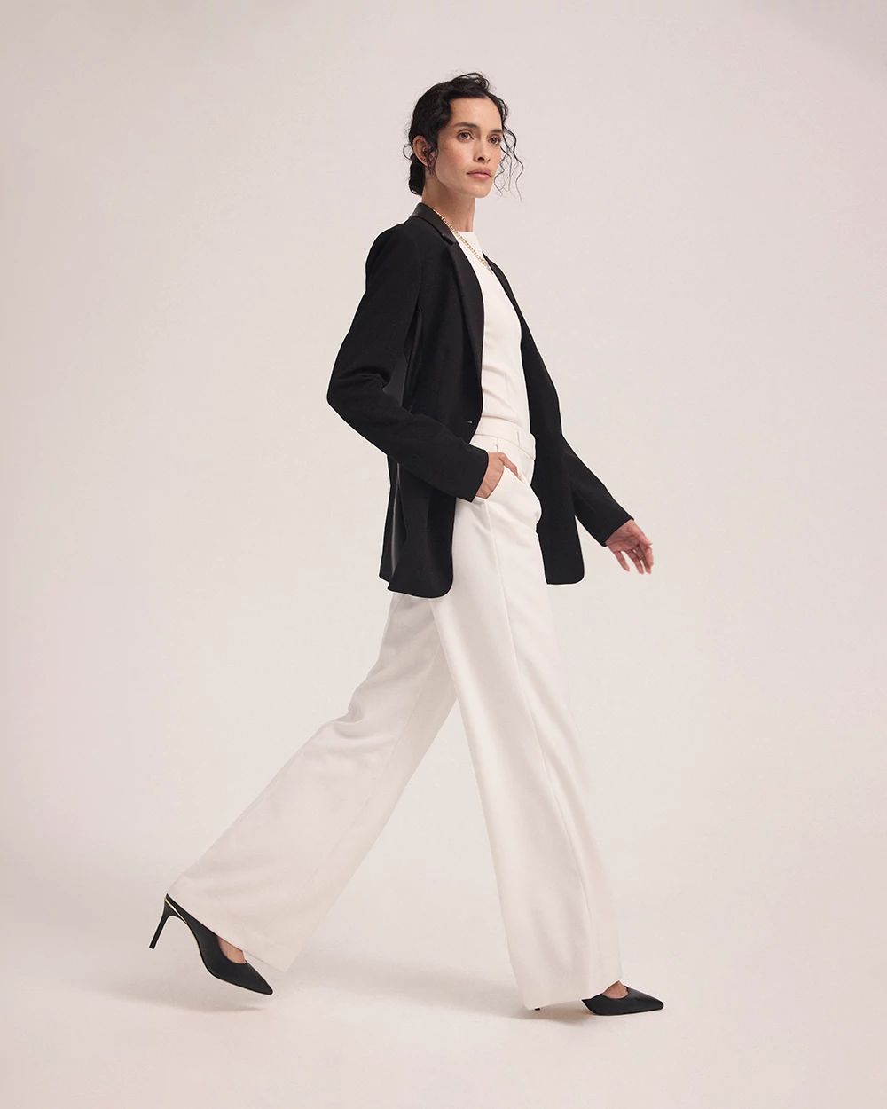Crepe Pleated Wide Leg Pant click to view larger image.