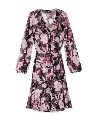 Long-Sleeve A-Line Shirtdress