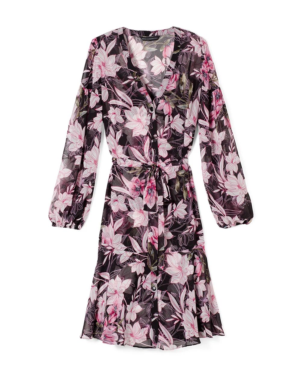 Long-Sleeve A-Line Shirtdress