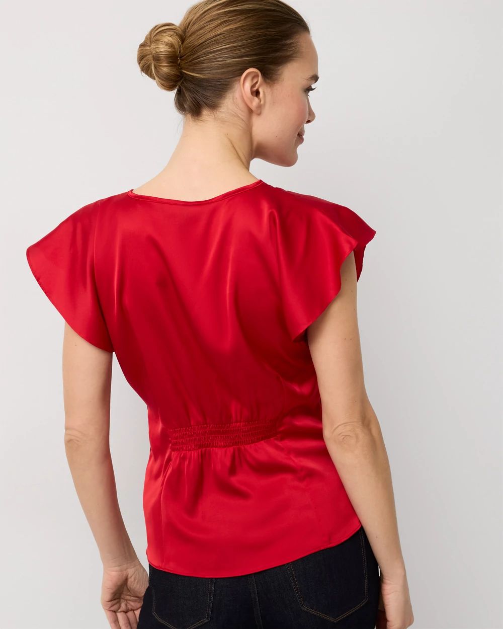 Ruched Satin Shell