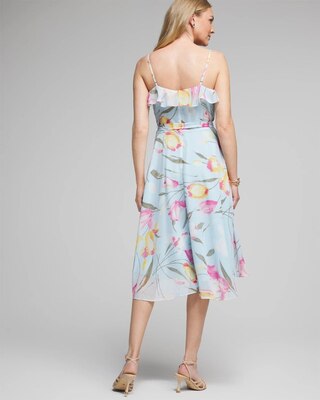 Outlet WHBM Sleeveless Ruffle Faux Wrap Dress