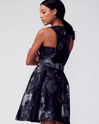 Jacquard Fit And Flare Dress