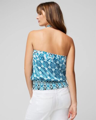 Sleeveless Smocked Bottom Halter Top click to view larger image.