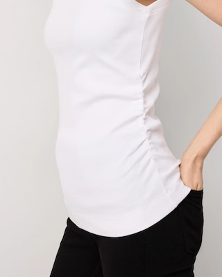 WHBM FORME™ Ribbed Stretch Ruched Side Tank click to view larger image.