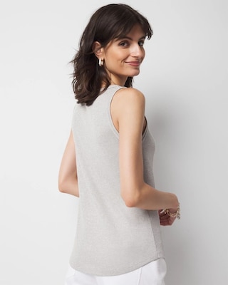 Metallic Knotted Shoulder Tank click to view larger image.