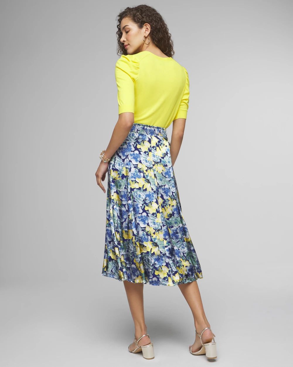 Petite Silk Burnout Midi Skirt