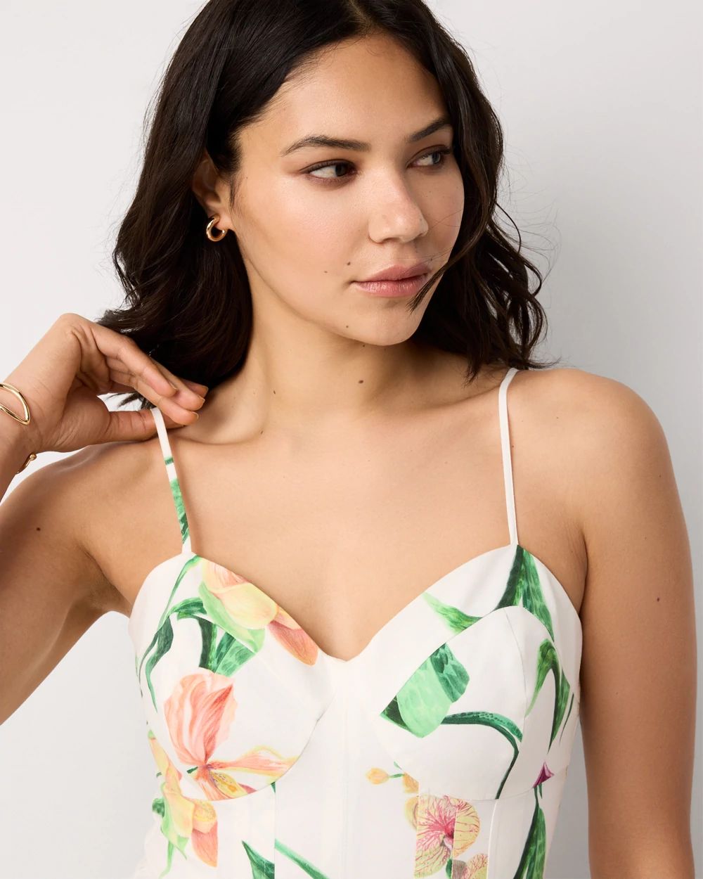 Corset Poplin Midi Dress click to view larger image.