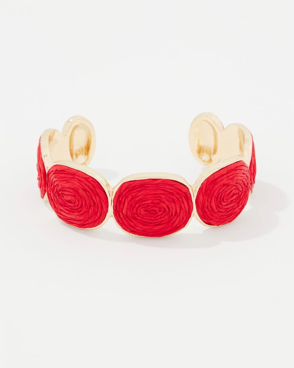 Red Raffia + Gold Cuff