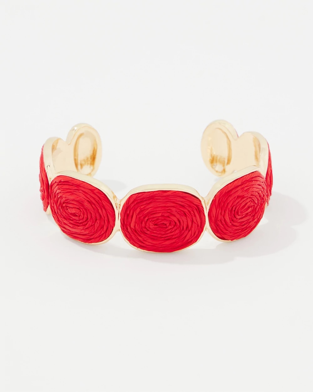 Red Raffia + Gold Cuff