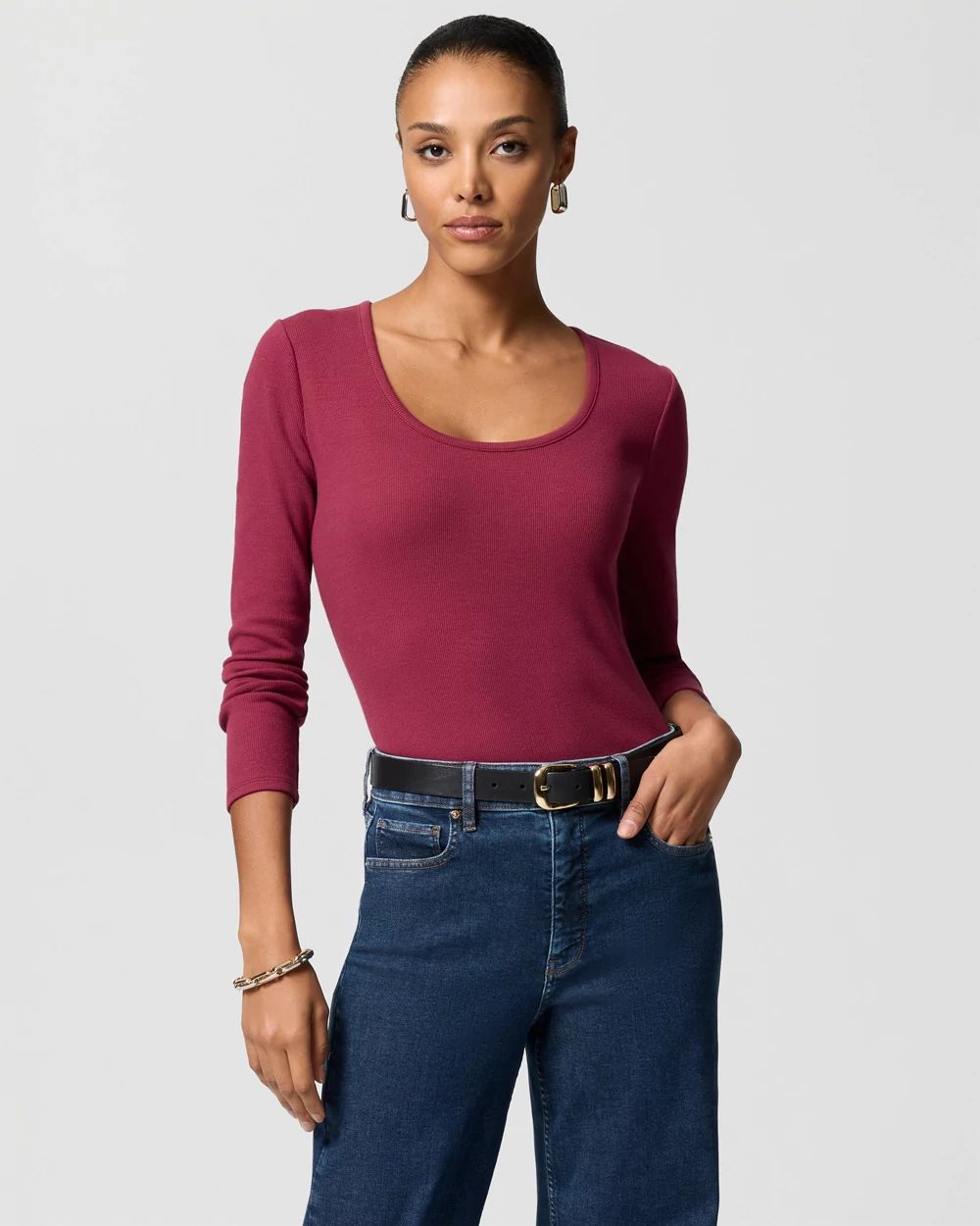 Scoop Neck Long Sleeve Tee