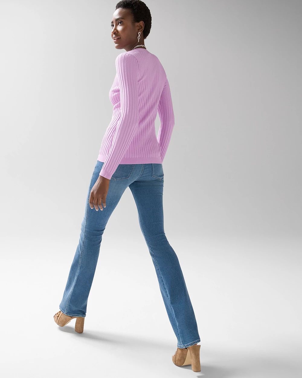 Long-Sleeve Rib Cardigan