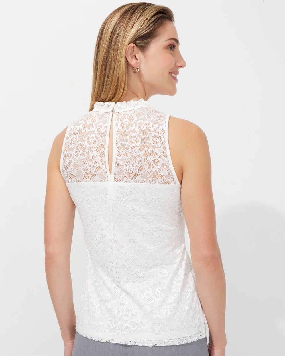 Outlet WHBM Sleeveless Lace Shell