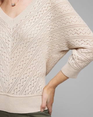 Outlet WHBM 3/4 Sleeve V-Neck Dolman Pullover