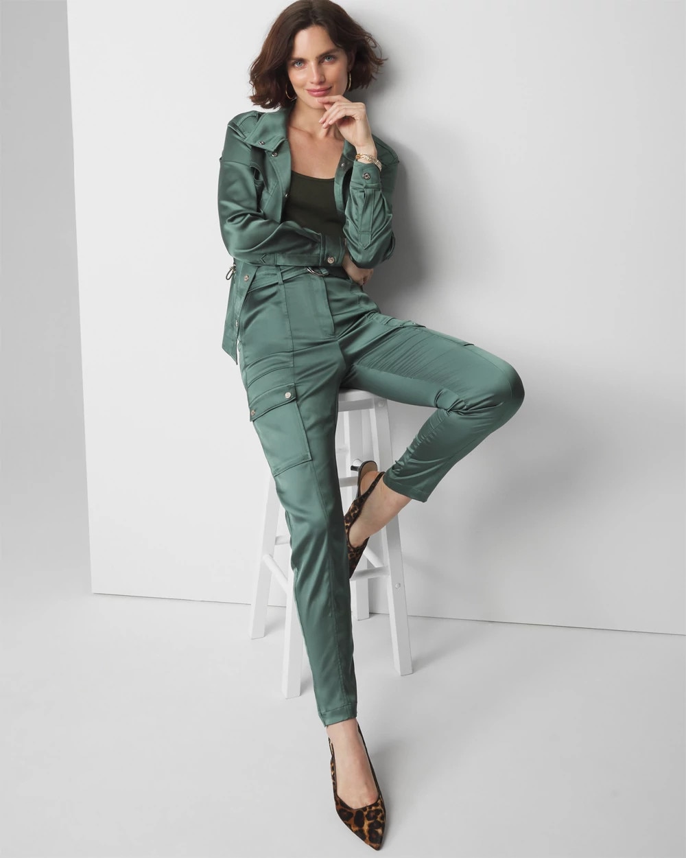 Belted Tapered Utility Trouser