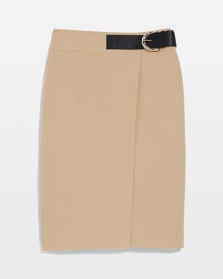 Belted Faux Wrap Skirt click to view larger image.