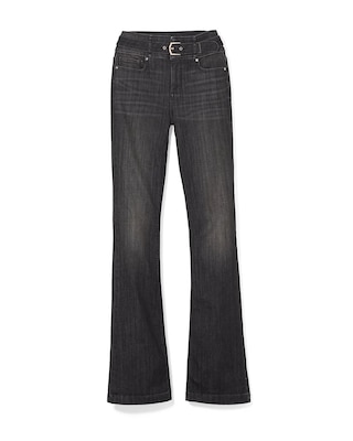 Extra High-Rise Belted Skinny Flare Jeans click to view larger image.