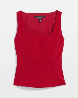 Peplum Knit Crepe Top click to view larger image.