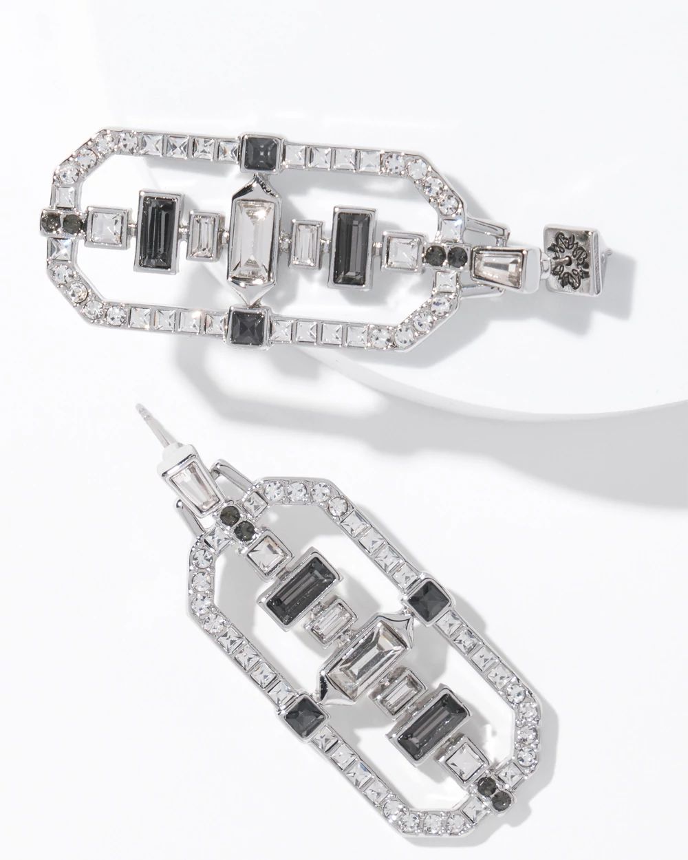 Art Deco Black Crystal Statement Earrings