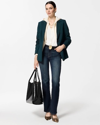 Luxe Stretch Ruched Sleeve Blazer click to view larger image.