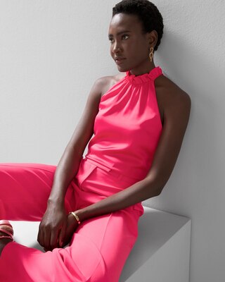 Ruffle Neck Halter Top