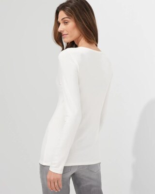 Outlet WHBM Long-Sleeve Scoop-Neck Tee