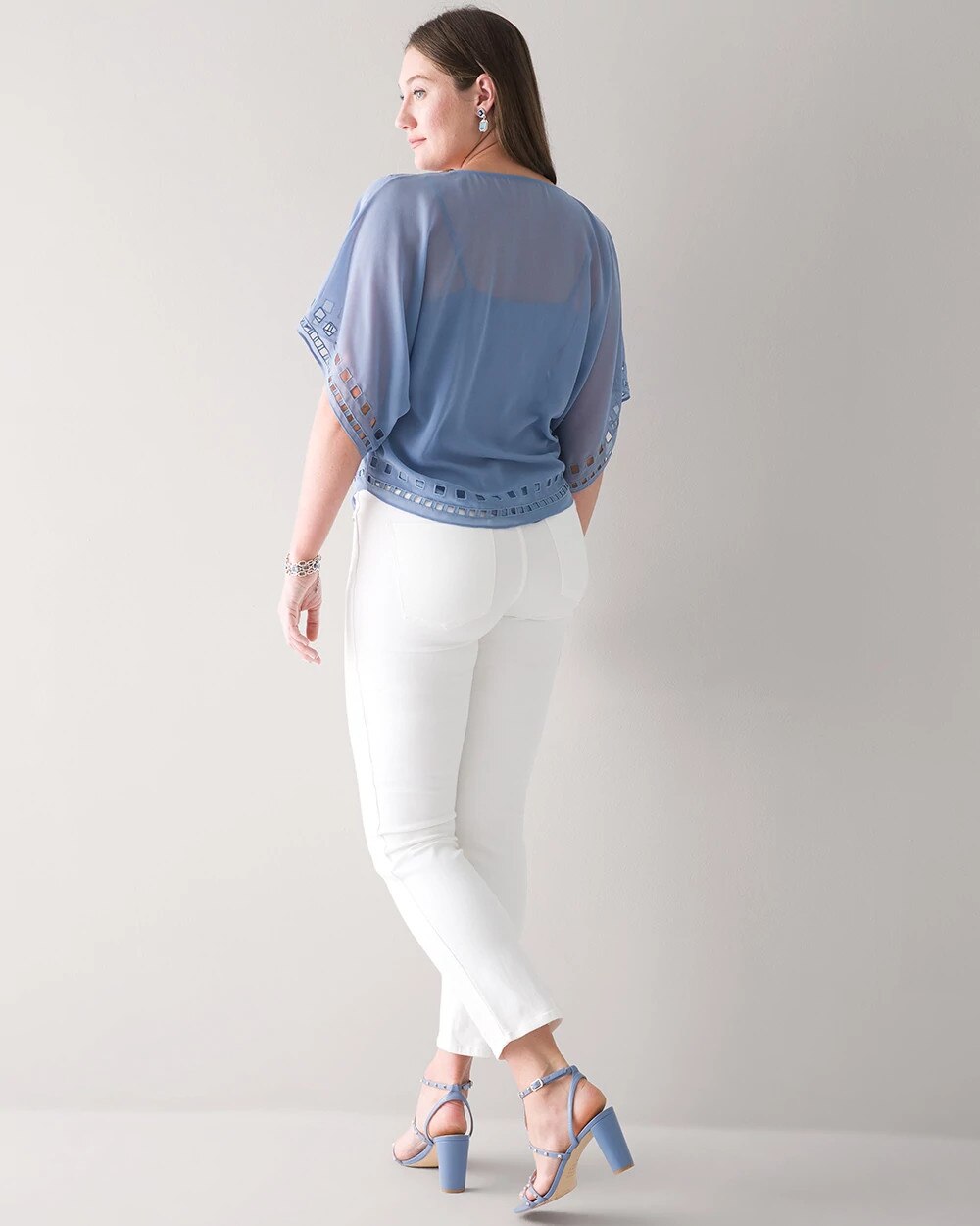 High-Rise White Straight Jeans