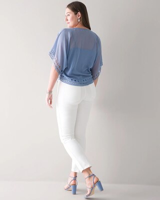 High-Rise White Straight Jeans click to view larger image.