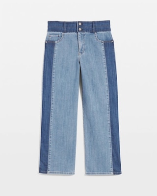 Extra High-Rise Colorblocked Wide Leg Cropped Jean click to view larger image.