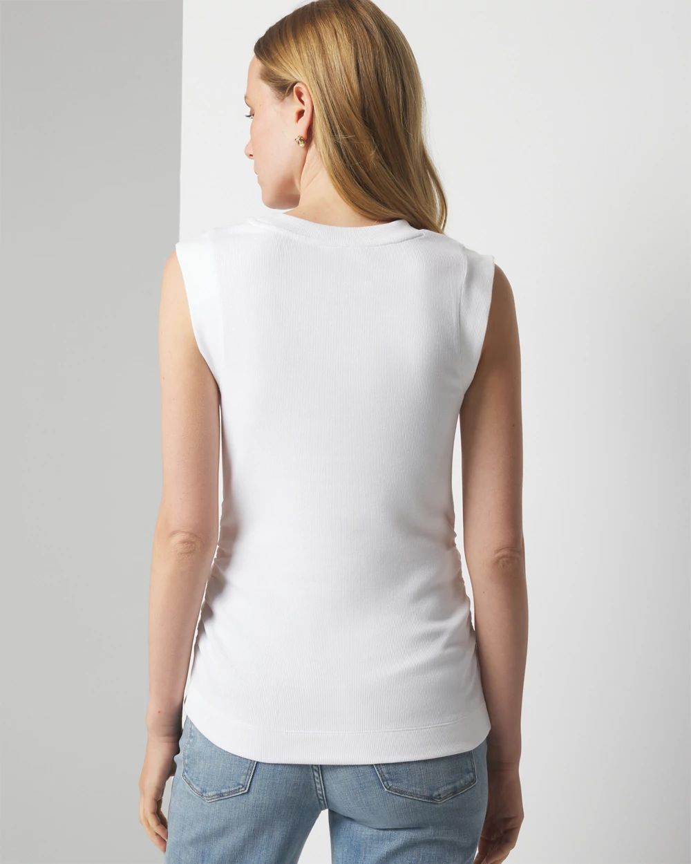 WHBM FORME™ Ribbed Stretch Ruched Side Tank