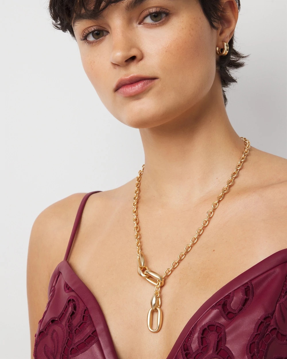 Pillowy Links Adjustable Y-Necklace