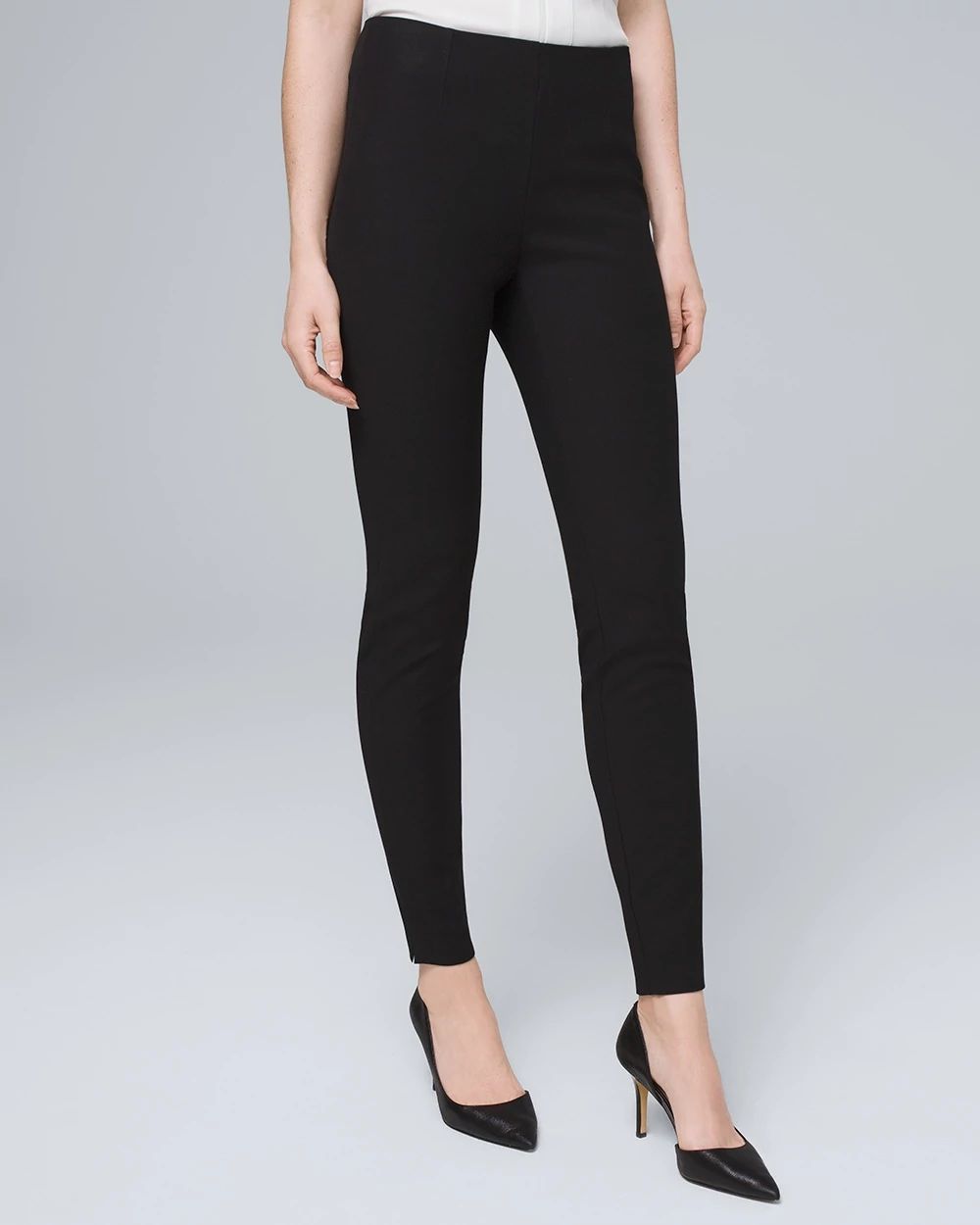 Comfort Stretch Flat-Front Skinny Ankle Pants