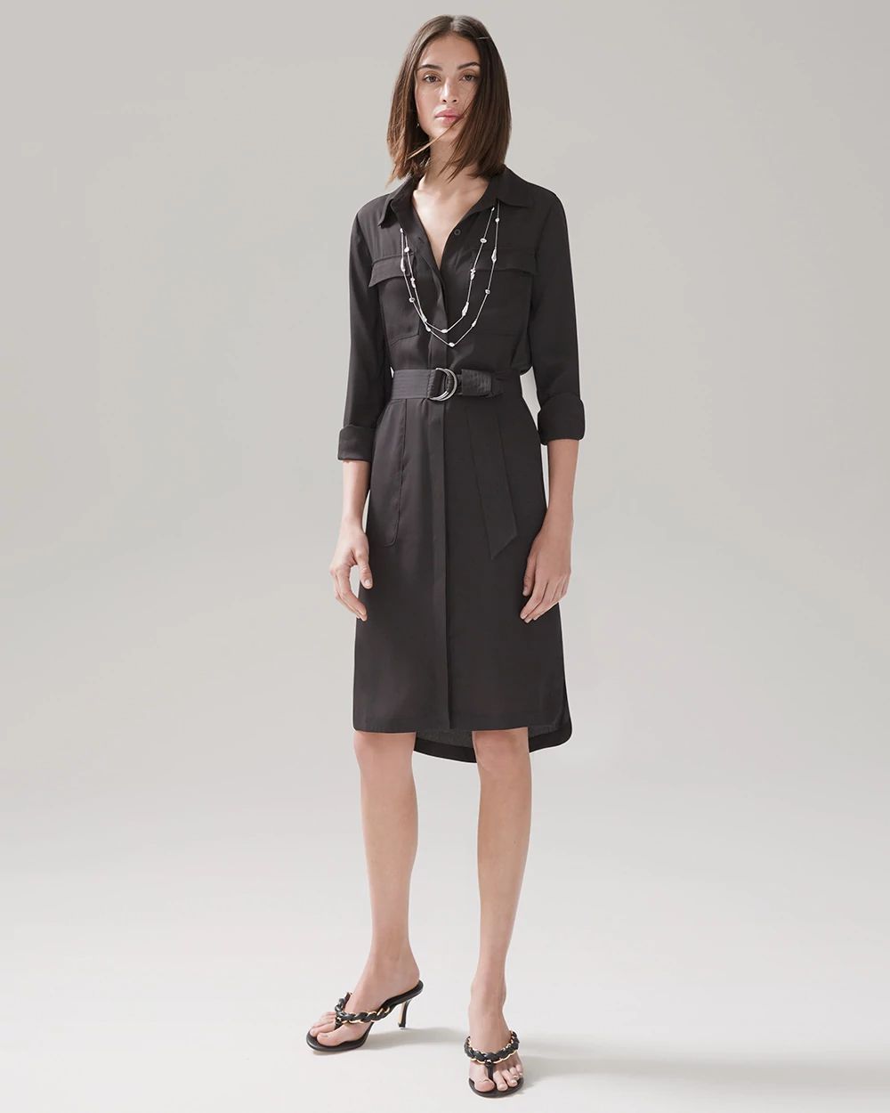 Black Soft Shirtdress
