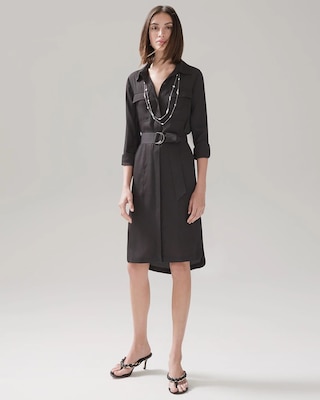 Black Soft Shirtdress
