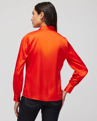Long-Sleeve Pleated Detailed Blouse