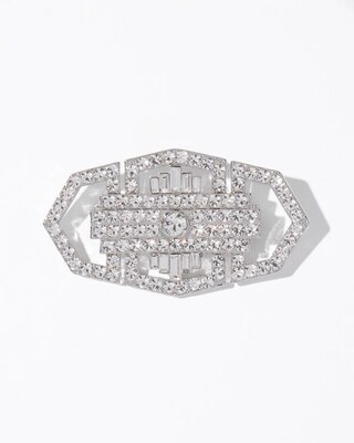 Art Deco Silver Crystal Brooch
