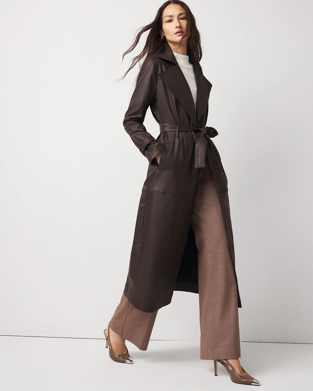 High-Rise Belted Tweed Wide-Leg Pant