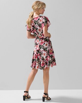 Floral Godet Pleat Dress
