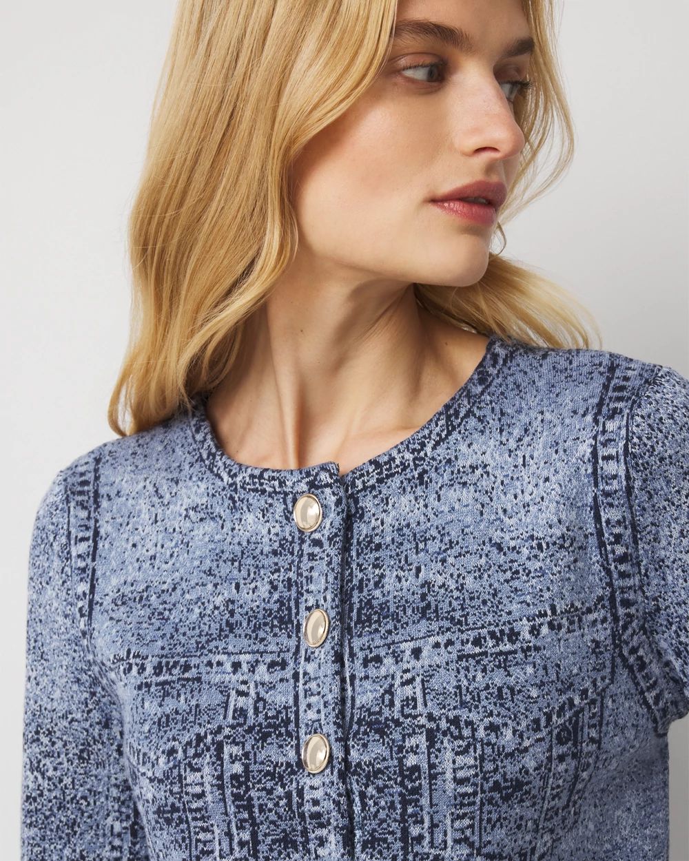 Denim Print Cardigan