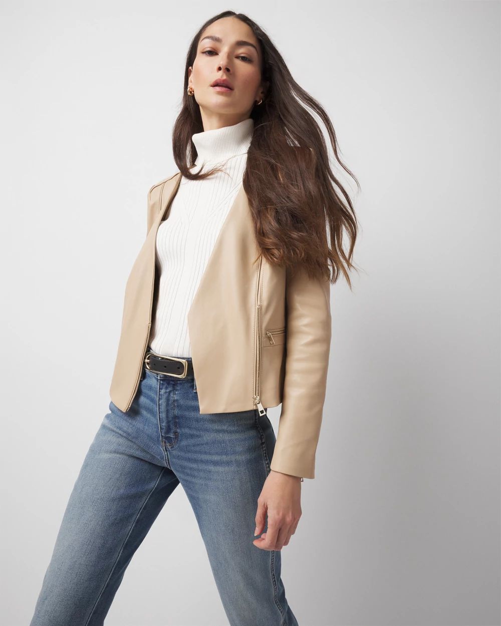 Faux Leather Moto Jacket
