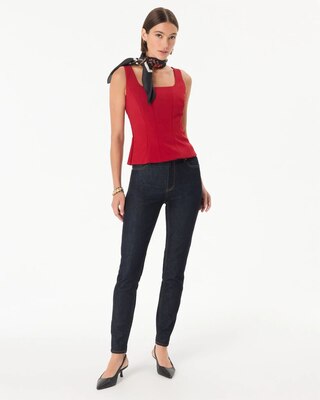 Peplum Knit Crepe Top click to view larger image.