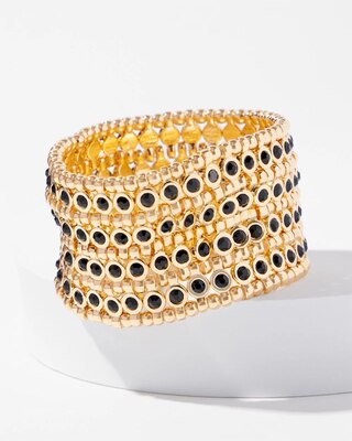 Jet Stone Stretch Bracelet click to view larger image.