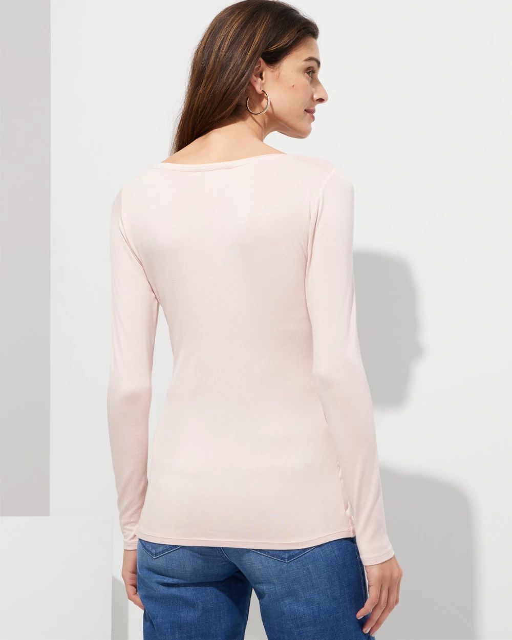 Outlet WHBM Long-Sleeve Scoop-Neck Tee