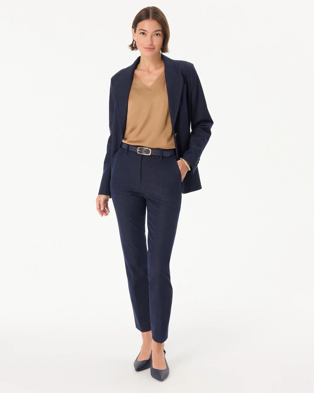 Denim-Look Elle Slim Ankle Pant click to view larger image.