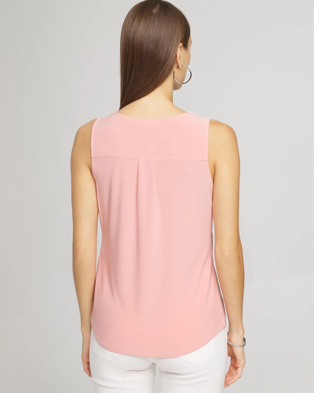 Matte Jersey Lace Notch Neck Tank click to view larger image.