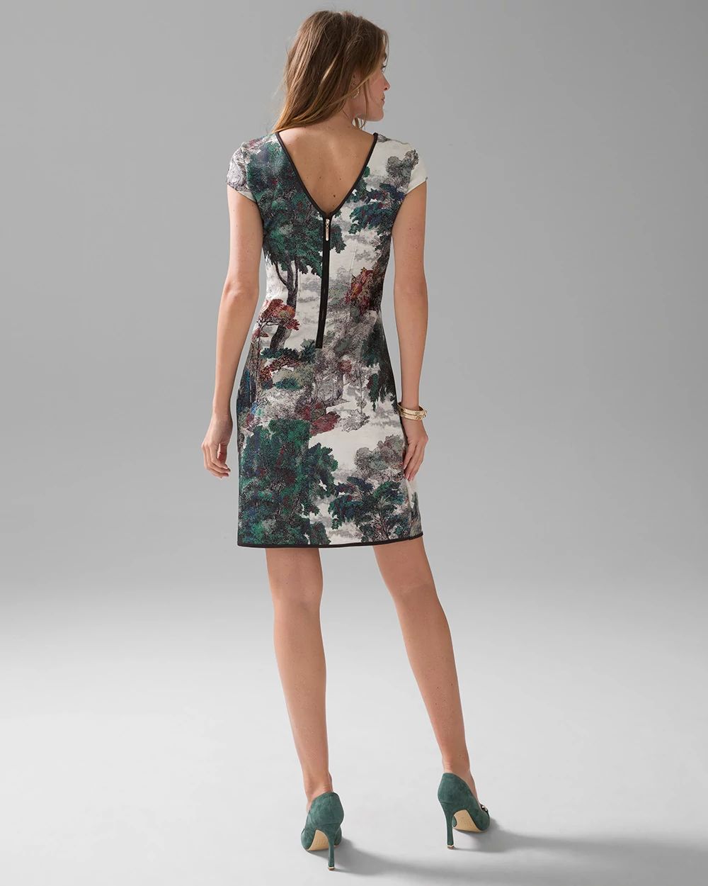 Short Sleeve Scuba Knit Dress