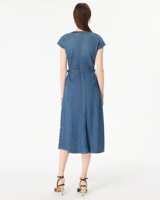 Denim Midi Shirt Dress click to view larger image.