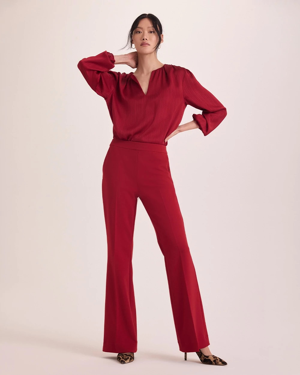 Knit Crepe Pull-On Piper Flare