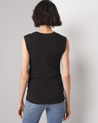 WHBM FORME™ Ribbed Stretch Ruched Side Tank click to view larger image.